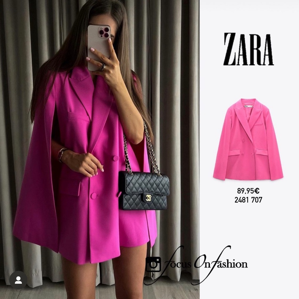 BNWT ZARA POCKET CAPE BLAZER - Picture 1 of 16